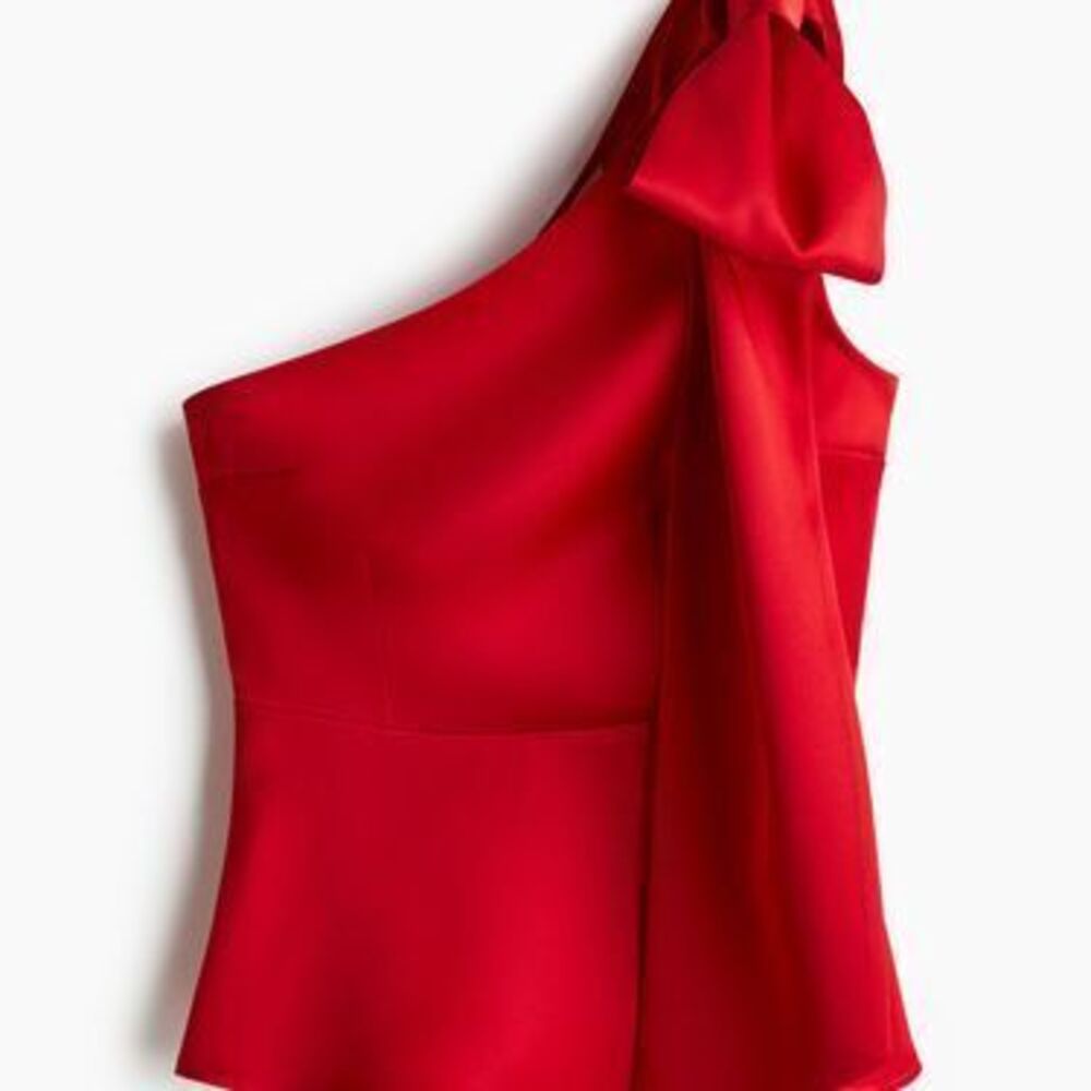 Bow-Detail One-Shoulder Top